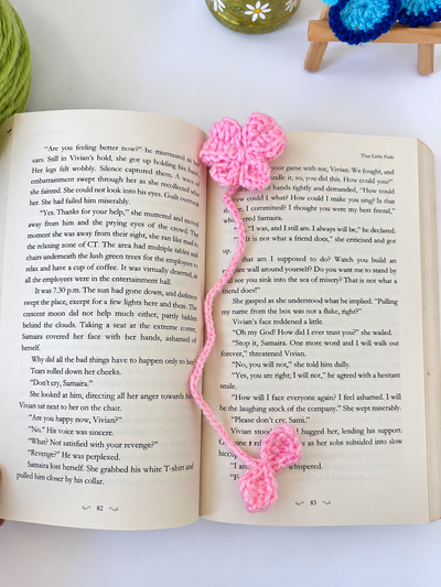 Handmade Crochet Bow Bookmark | Cute Yarn Bow Bookmark | Book Lover Gift